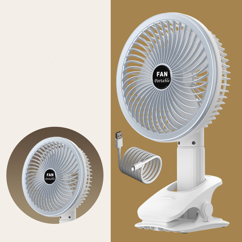 Desktop Electric Fan Clip Fan with Lamp / Wall Hanging Small Mute Fan