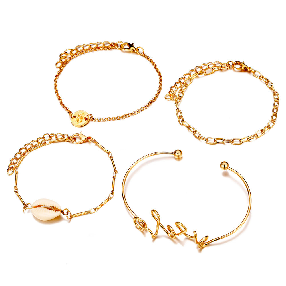 Set of four bracelets and bracelets