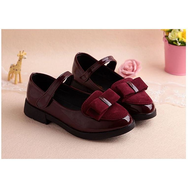 School baby girls leather princess shoes