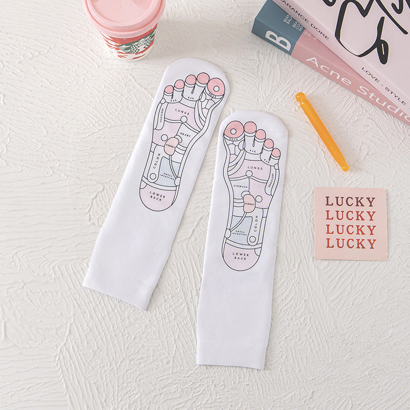 Acupoint Graphic Foot Massage Socks