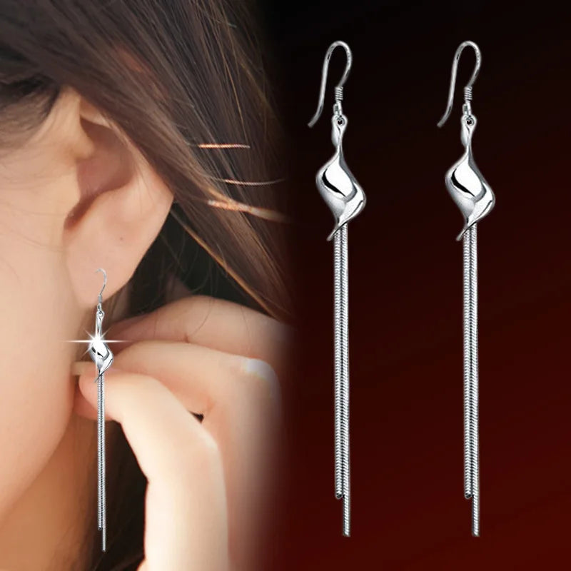 Korean Earrings Sterling Silver Zircon Stone Stud for Women Girl