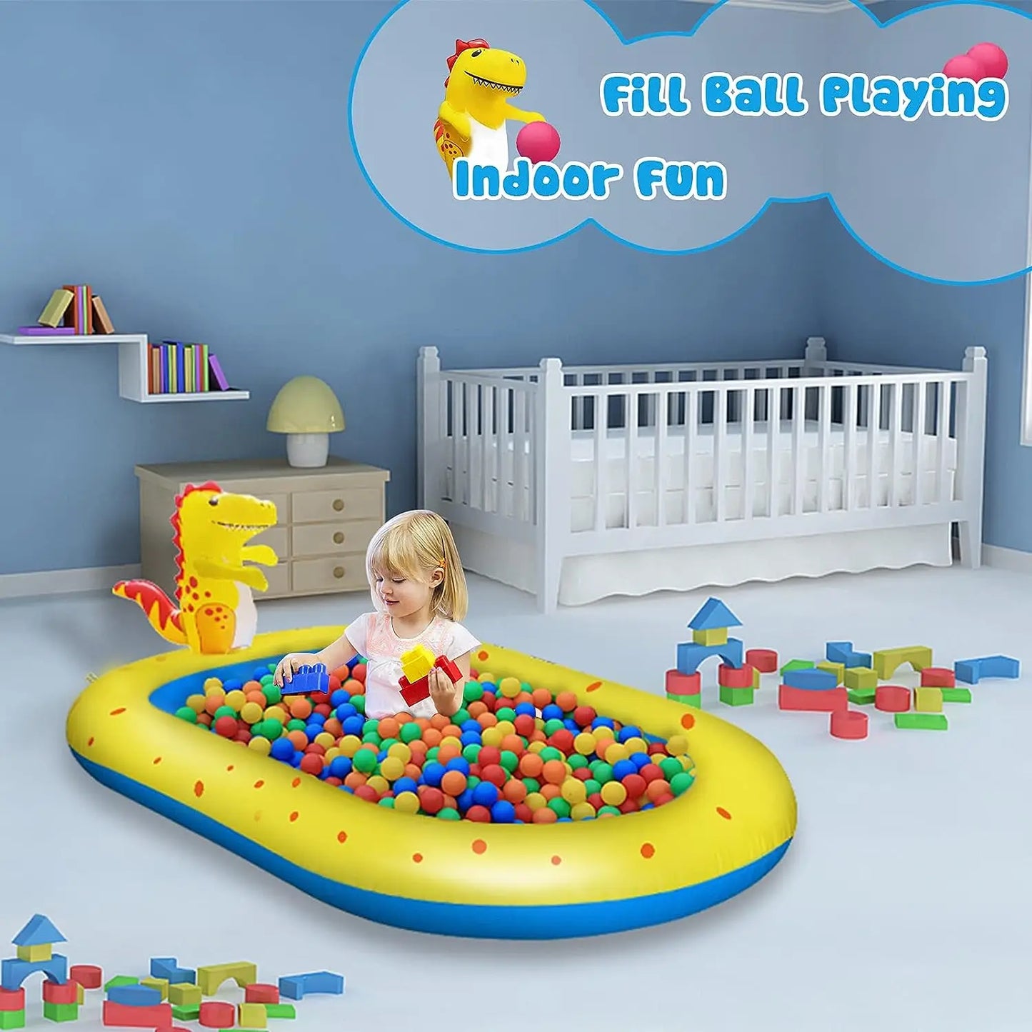 Inflatable Sprinkler Pool for Kids Dinosaur Sprinkler Kiddie Pool