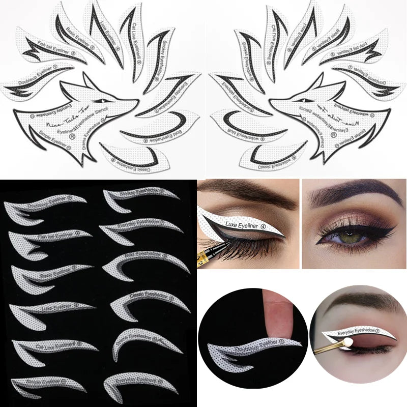 Eye Makeup Stencils Shaping Tools/ Stickers Card (24 pieces)