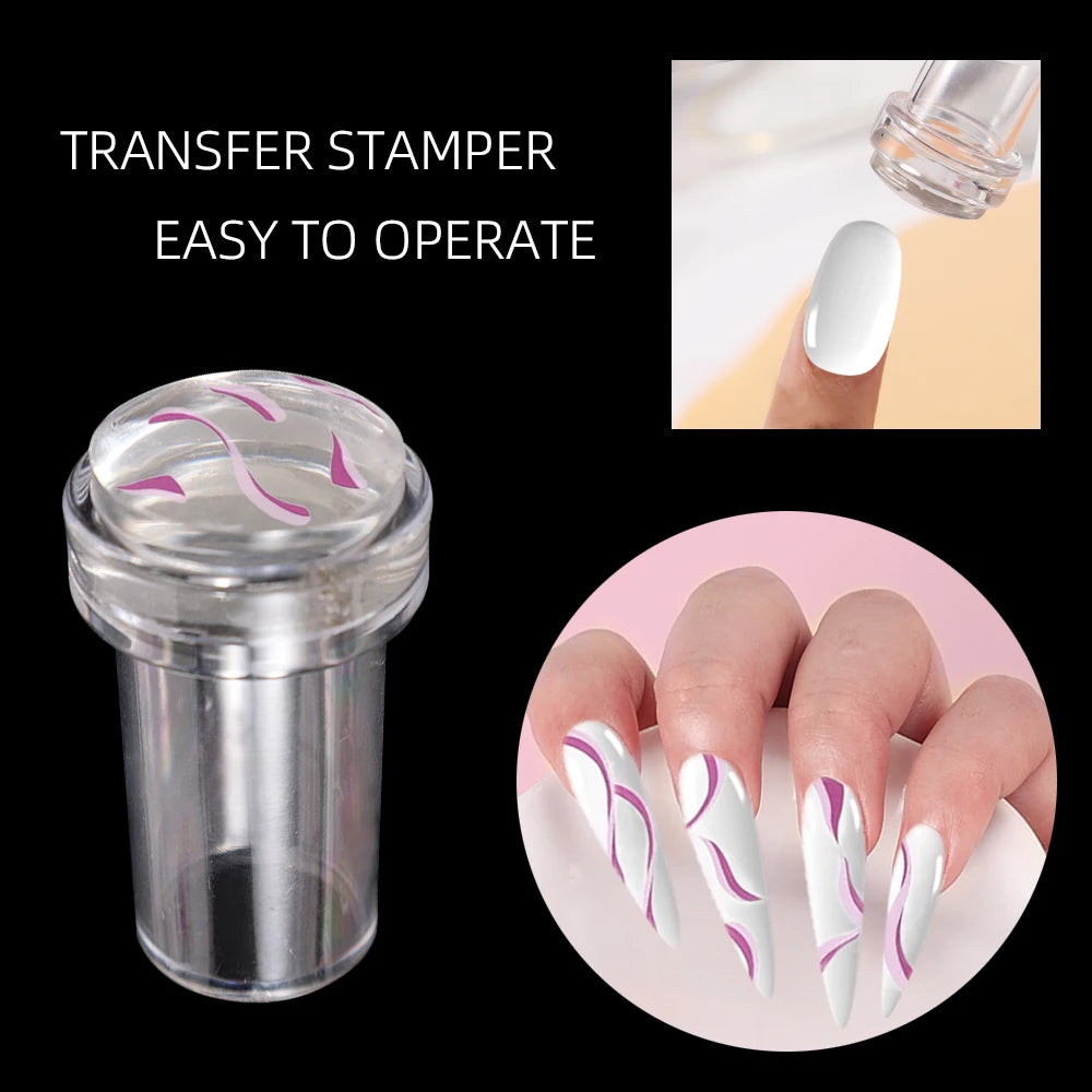 Transparent Nail Stamper with Scraper 2pcs