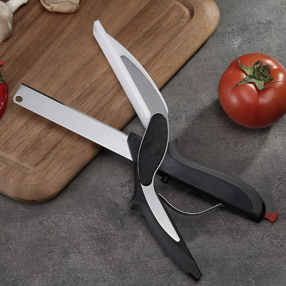 2 In 1 Multi Kitchen Tool Fruit Knife/ Barbecue Steak, Vegetable Scissors