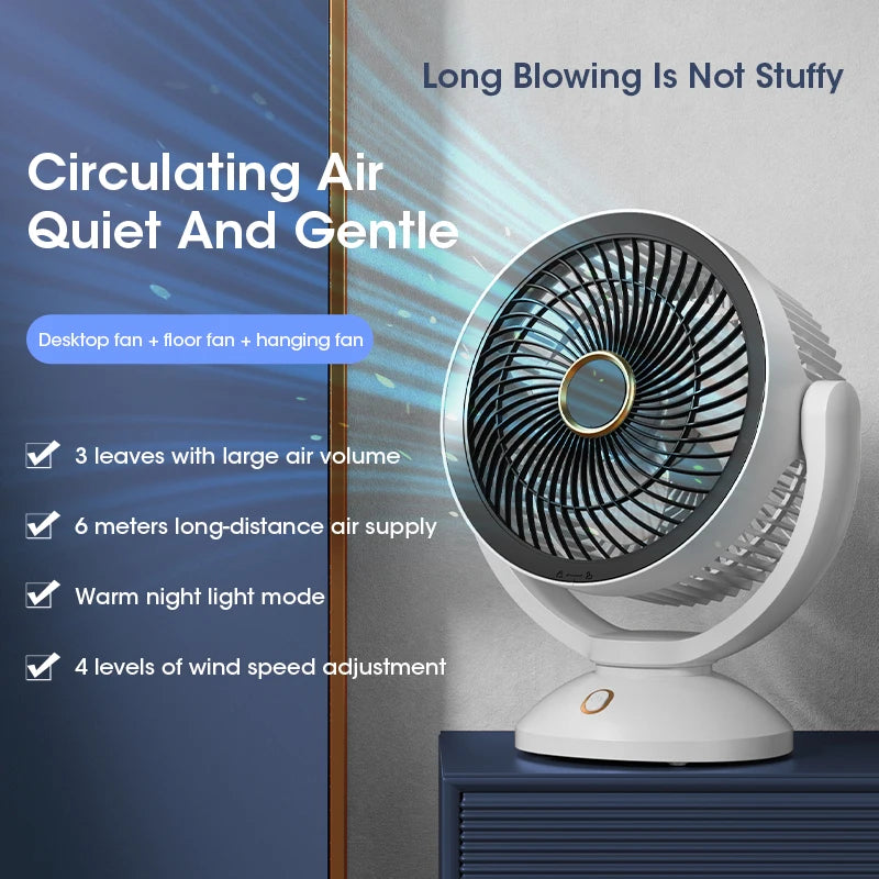 Night Light Air Circulation, Floor Standing Fan, Wall-mounted Fan