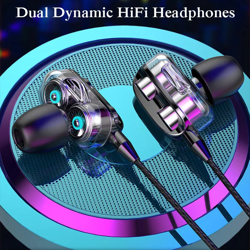 Wired Headset Earphones 3.5mm HiFi Stereo Mic