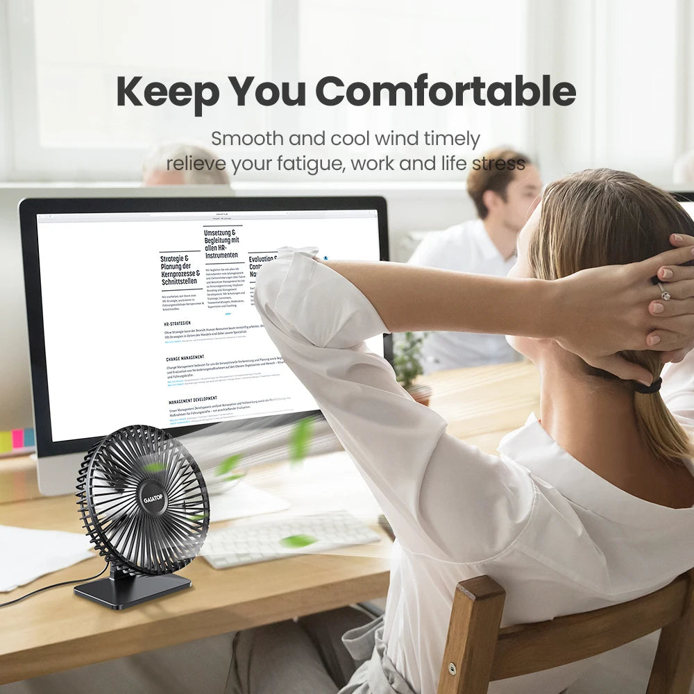 GAIATOP Desk 90° Adjustable Fan For Home Desk Office