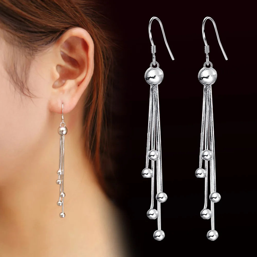 Korean Earrings Sterling Silver Zircon Stone Stud for Women Girl