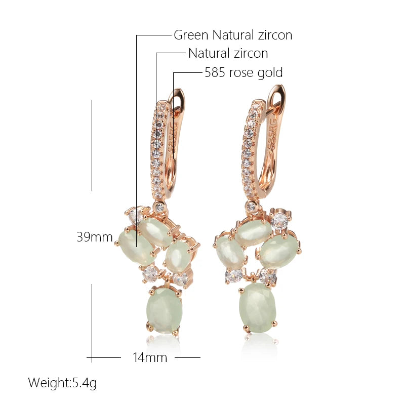 Kienl New 585 Rose Gold Color Long Earrings