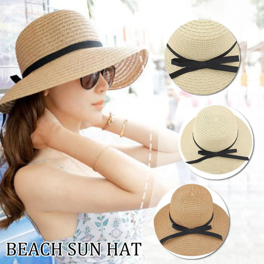 Summer Straw Hat Big Wide Brim Foldable
