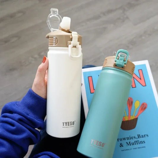 Thermal Water Bottle with Straw 750/530ML Stainless Steel