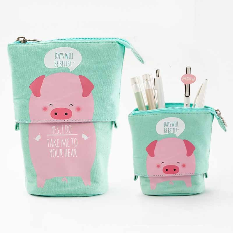 Simple And Cute Canvas Pull Retractable Pen Holder